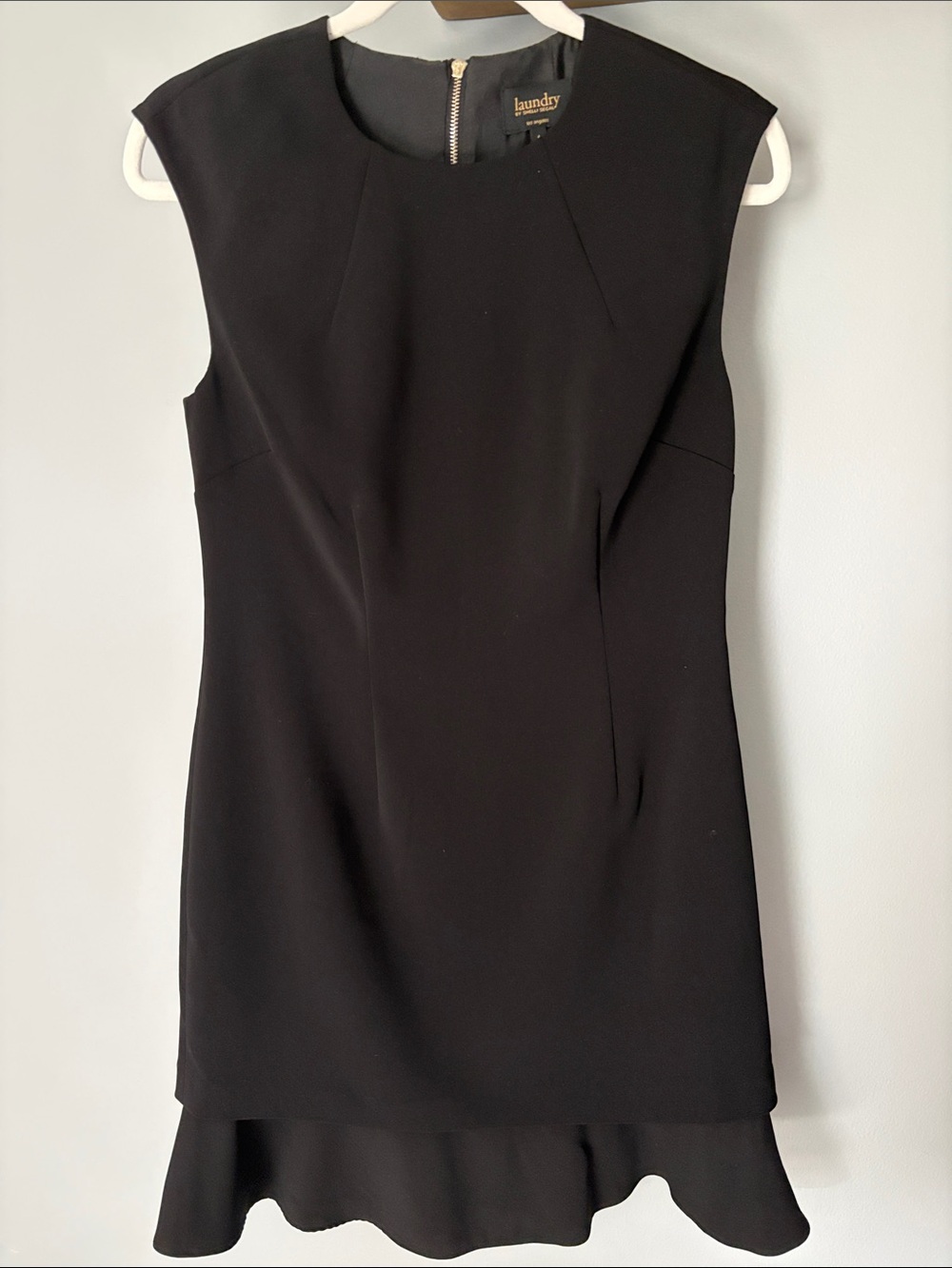 Laundry By Shelli Segal Black Sleeveless Peplum-Hem Sheath Dress